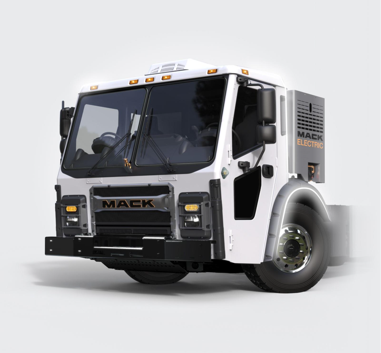 Mack LR electric trucks’ regenerative braking charging batteries.