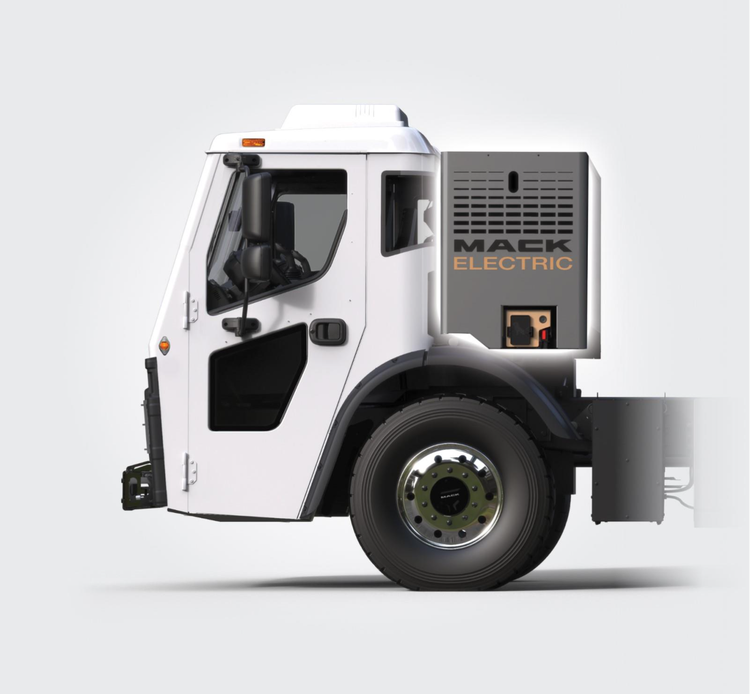 Mack LR Electric truck, with 0 emissions oil changes disel costs.