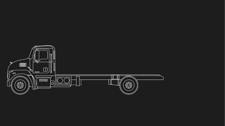 A white outline of a truck