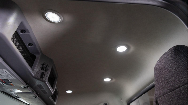 The new overhead console provides additional storage and improved lighting.