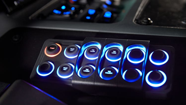 Closeup of the controls illustrating the simplicity of installation.